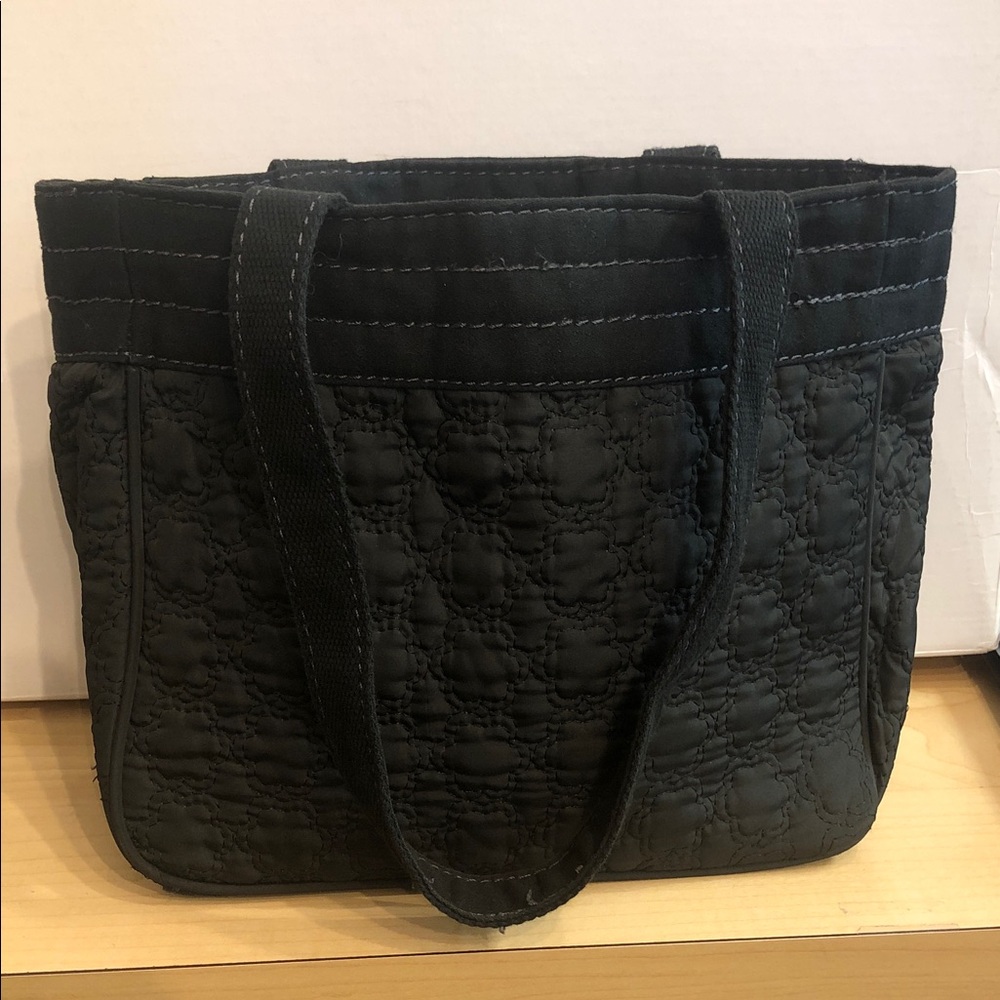 Thirty One Black Quilted Tote Bag